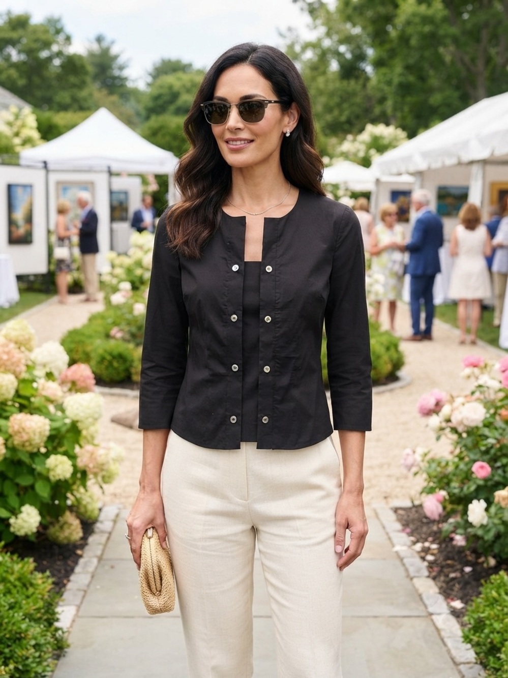 Alexander McQueen Black Button-Front Top 42